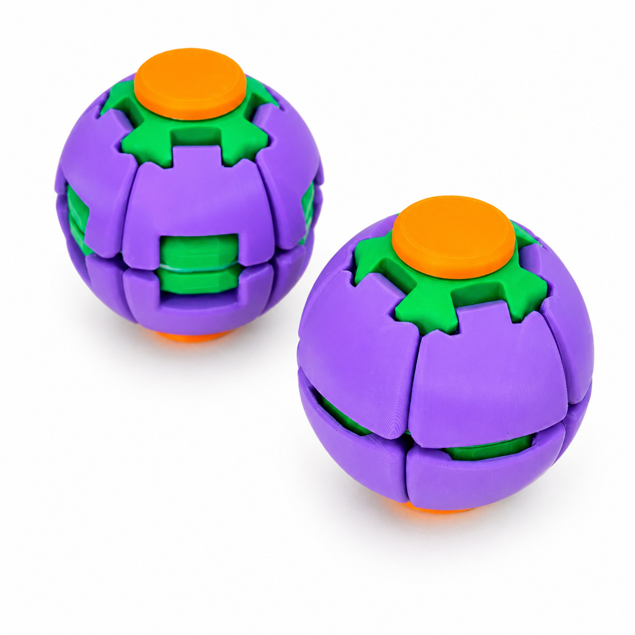3D Printed PLA Modern Art Stress Relief Ball Fidget Spinner &ndash; Press & Rotate Dual Mode Anti-Anxiety Desk Toy